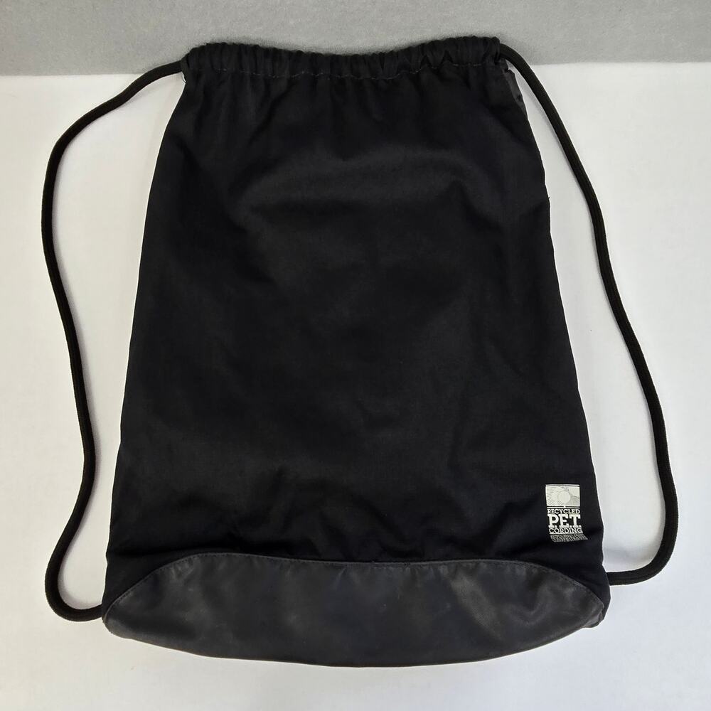 Nike Drawstring Lightweight Black/Gray Backpack Front Zip Pocket 2 Mesh Pockets - Picture 4 of 10
